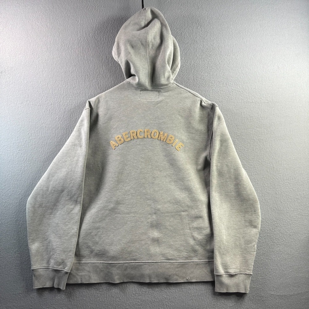 Vintage Abercrombie Hoodie Mens Large Full Zip Sweatshirt 90s Y2k